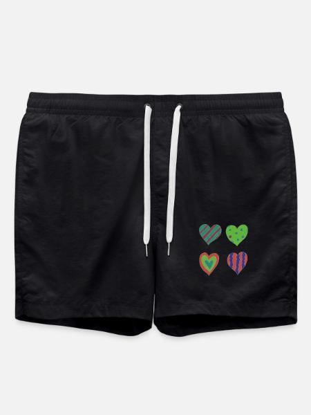Heart Variation - Swim Trunks - black