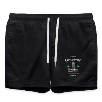 Maroc, Phare du Cap Spartel, Gibraltar - Short de bain - noir - Devant - AI Model Male 185 light (185cm)