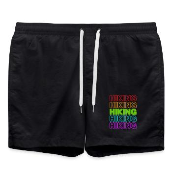Wandern Spruch Klettersteig Bergsteigen Natur - Badeshorts - Schwarz - Vorne - AI Model Male 185 light (185cm)
