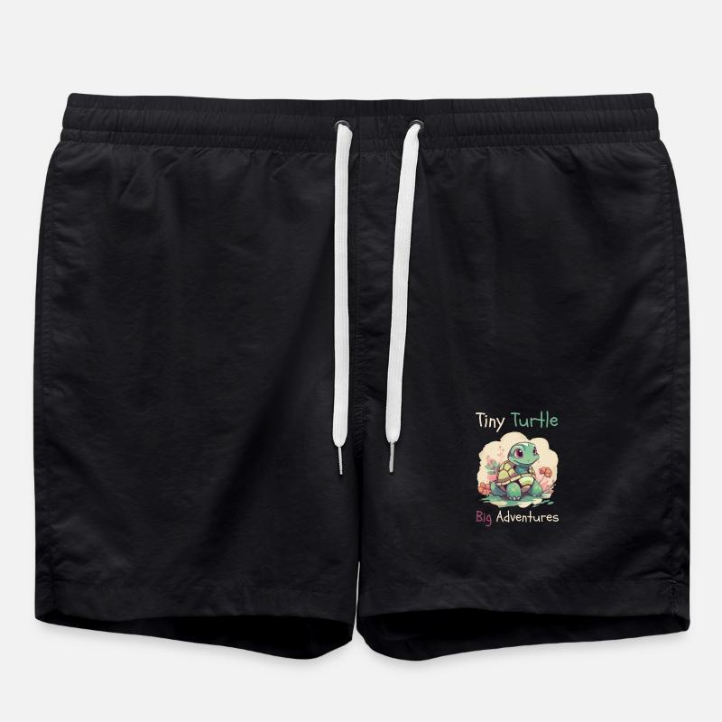 Tiny Turtle Abenteuer Design - Badeshorts - Schwarz
