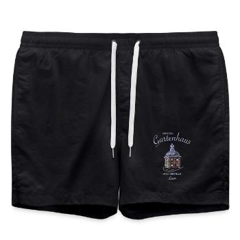 Lünen, Haus Oberfelde, kultiges Gartenhaus Spieker - Badeshorts - Schwarz - Vorne - AI Model Male 185 light (185cm)