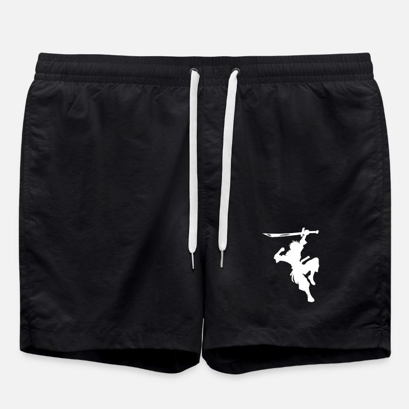 kung fu fighter weiss - Badeshorts - Schwarz