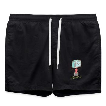 Kawaii Gaming - Sweet fun! - Swim Trunks - black - Front - AI Model Male 185 light (185cm)