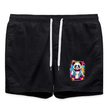 Panda Ours - Short de bain - noir - Devant - AI Model Male 185 light (185cm)