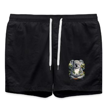 Méditation Koala - Short de bain - noir - Devant - AI Model Male 185 light (185cm)