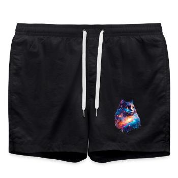 Chat - Short de bain - noir - Devant - AI Model Male 185 light (185cm)