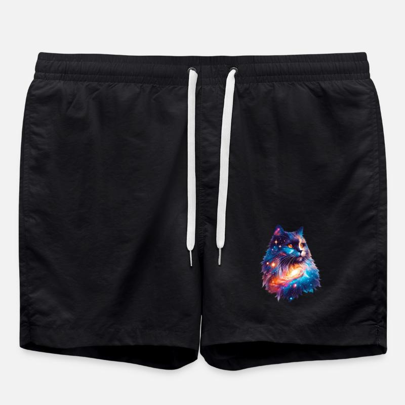 Katze - Badeshorts - Schwarz