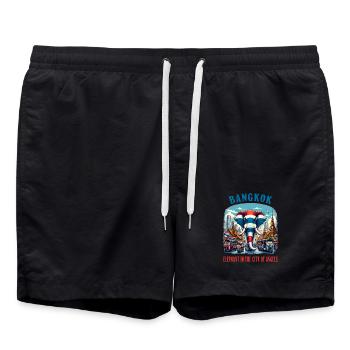 Bangkok Thaïlande Drapeaux d'éléphants Ville - Short de bain - noir - Devant - AI Model Male 185 light (185cm)