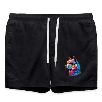 Alpaka - Badeshorts - Schwarz - Vorne - AI Model Male 185 light (185cm)