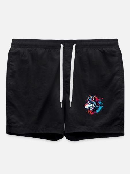 Wolf - Swim Trunks - black