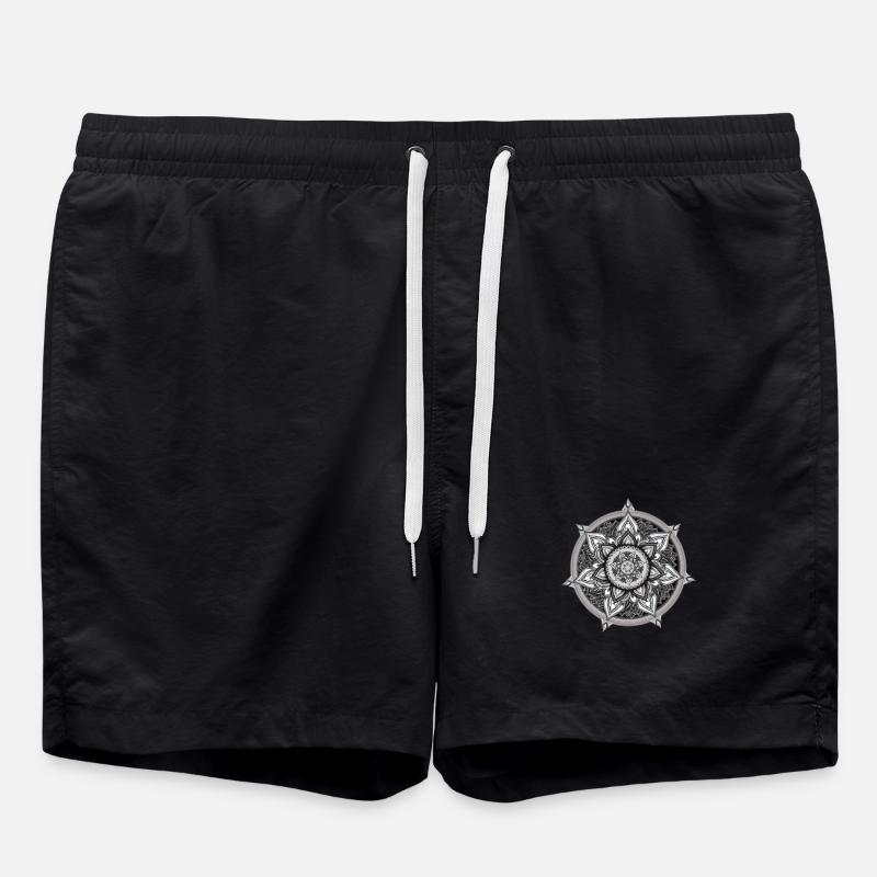 Boussole intérieure – Art symbolique calme - Short de bain - noir