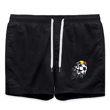 Fußball Team Belgien Illustration Ball Explosion - Badeshorts - Schwarz - Vorne - AI Model Male 185 light (185cm)