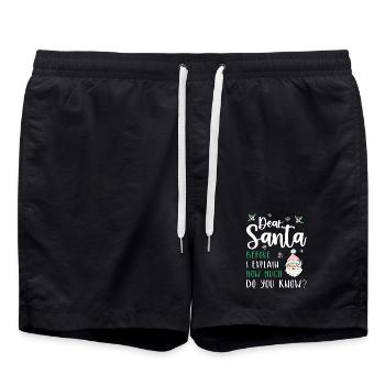 Dear Santa Before I explain What Do You Know? - Badeshorts - Schwarz - Vorne - AI Model Male 185 light (185cm)