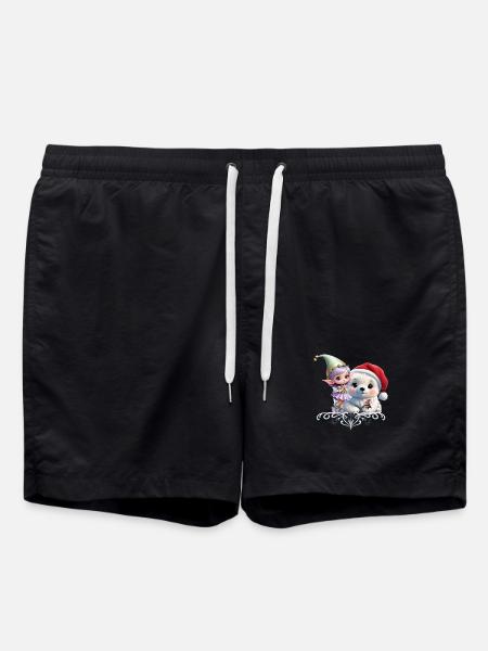 Freunde in einer Fantasiewelt - Badeshorts - Schwarz