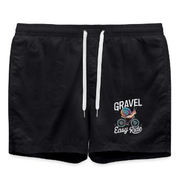Snail Biking Adventure Illustration - Swim Trunks - black - Front - AI Model Male 185 light (185cm)