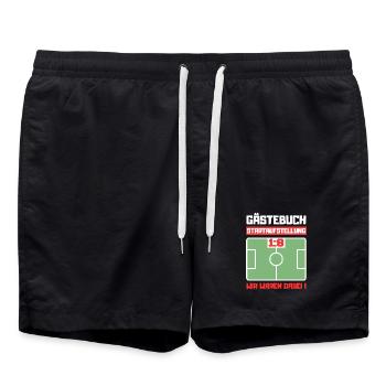 Gästebuch 18. Geburtstag Fußball - Badeshorts - Schwarz - Vorne - AI Model Male 185 light (185cm)