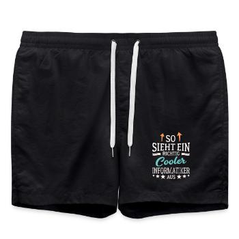 So sieht ein richtig cooler Informatiker aus - Badeshorts - Schwarz - Vorne - AI Model Male 185 light (185cm)