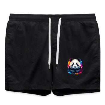 Panda - Badeshorts - Schwarz - Vorne - AI Model Male 185 light (185cm)