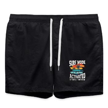 Surf mode activated Copy - Swim Trunks - black - Front - AI Model Male 185 light (185cm)