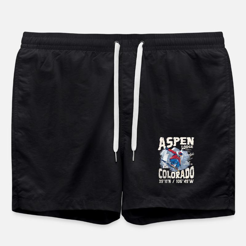 Verschneiter Bergläufer - Badeshorts - Schwarz