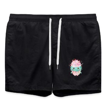 Mignon Cupcake Monster - Mignon et ludique - Short de bain - noir - Devant - AI Model Male 185 light (185cm)