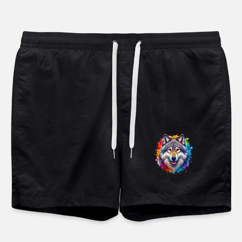 Wolf - Swim Trunks - black