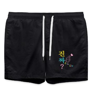 Jin-jja k-drama coréen really 3 couleurs custom - Short de bain - noir - Devant - AI Model Male 185 light (185cm)