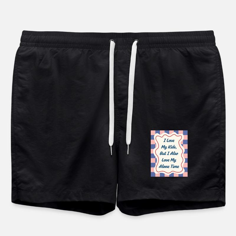 I Love my Alone Time – Eltern-Statement - Badeshorts - Schwarz