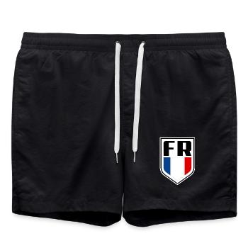 France Flag Official French symbol - Swim Trunks - black - Front - AI Model Male 185 light (185cm)