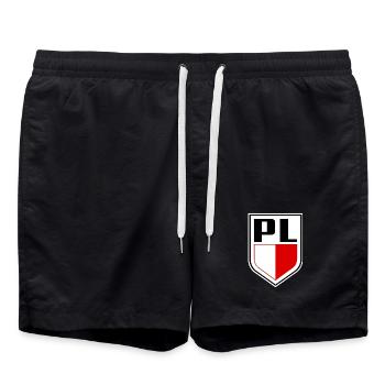 Polnische Flagge Nationalfarben Polnisch - Badeshorts - Schwarz - Vorne - AI Model Male 185 light (185cm)