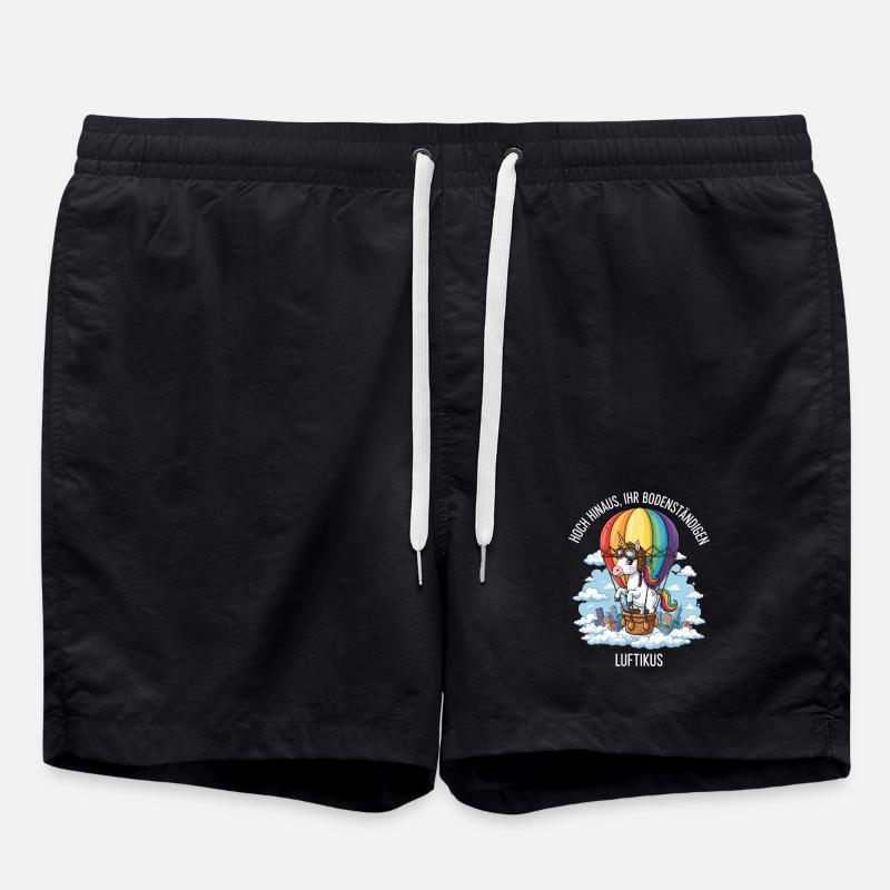 Luftikus-Einhorn - Badeshorts - Schwarz