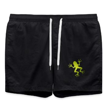 Silhouette de grenouille verte au look tropical - Short de bain - noir - Devant - AI Model Male 185 light (185cm)