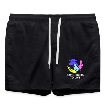 same rights to live - Swim Trunks - black - Front - AI Model Male 185 light (185cm)