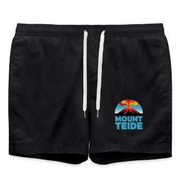 Teide Radfahren Vulkan Kunst - Badeshorts - Schwarz - Vorne - AI Model Male 185 light (185cm)