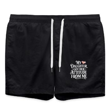 Meine Mutter hat ihre Einstellung von mir - Badeshorts - Schwarz - Vorne - AI Model Male 185 light (185cm)