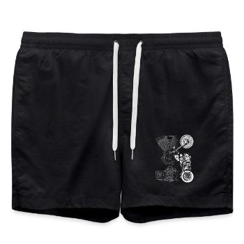 Motorcycle, Biker, Motor, V-Twin, Biker - Swim Trunks - black - Front - AI Model Male 185 light (185cm)