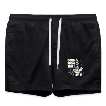 Doing Mom Shit Lustiger Muttertag Doing Mom Shit - Badeshorts - Schwarz - Vorne - AI Model Male 185 light (185cm)