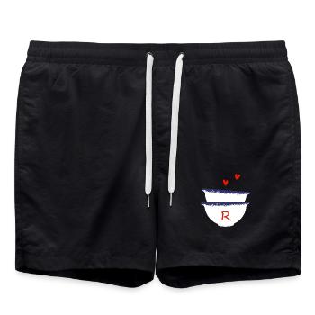 Bretonische Schüsseln mit dem Buchstaben r - Badeshorts - Schwarz - Vorne - AI Model Male 185 light (185cm)