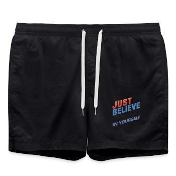 UST BELIEVE – T-Shirt & Accessoires - Badeshorts - Schwarz - Vorne - AI Model Male 185 light (185cm)