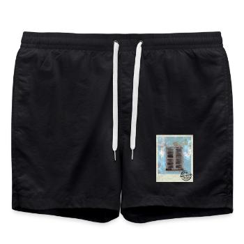 Verwitterte Fenster im Südstil - Badeshorts - Schwarz - Vorne - AI Model Male 185 light (185cm)