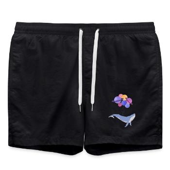 Weltraumwal - Badeshorts - Schwarz - Vorne - AI Model Male 185 light (185cm)