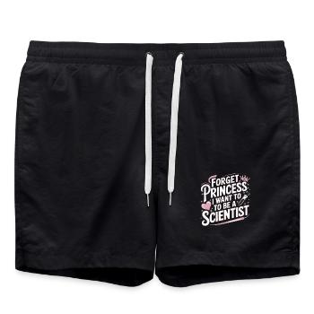 Vergiss Prinzessin, ich will Wissenschaftlerin werden - Badeshorts - Schwarz - Vorne - AI Model Male 185 light (185cm)