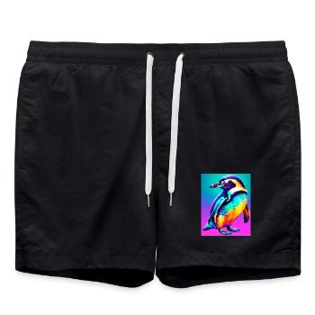 penguin - Swim Trunks - black - Front - AI Model Male 185 light (185cm)