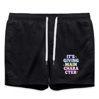 Main Character Vibes - Swim Trunks - black - Front - AI Model Male 185 light (185cm)
