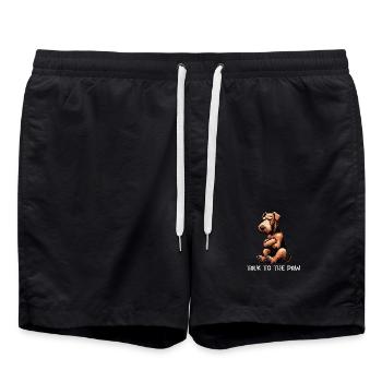Talk to the Paw Airedale Terrier Airedale Owner - Swim Trunks - black - Front - AI Model Male 185 light (185cm)