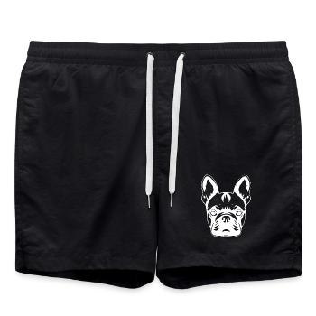 Bouledogue français Bulldogs Chemise cadeau - Short de bain - noir - Devant - AI Model Male 185 light (185cm)