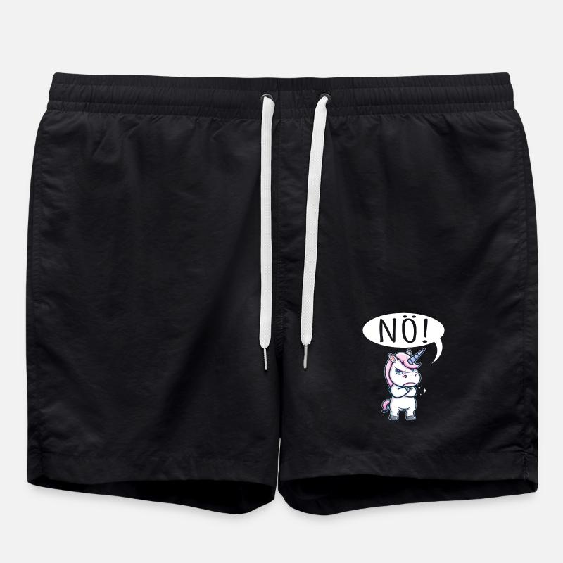 Einhorn Nö Bockig - Badeshorts - Schwarz