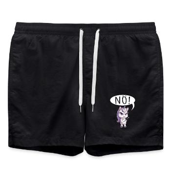 Nope Easy Nope Unicorn Girls Women Teens - Swim Trunks - black - Front - AI Model Male 185 light (185cm)