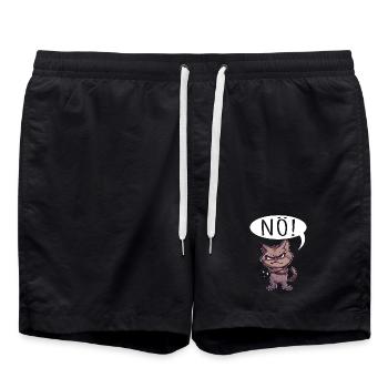 non facile non non chat chat drôle de dicton - Short de bain - noir - Devant - AI Model Male 185 light (185cm)