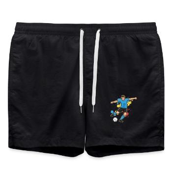 Kicker dans une touche de couleur joueur de football - Short de bain - noir - Devant - AI Model Male 185 light (185cm)
